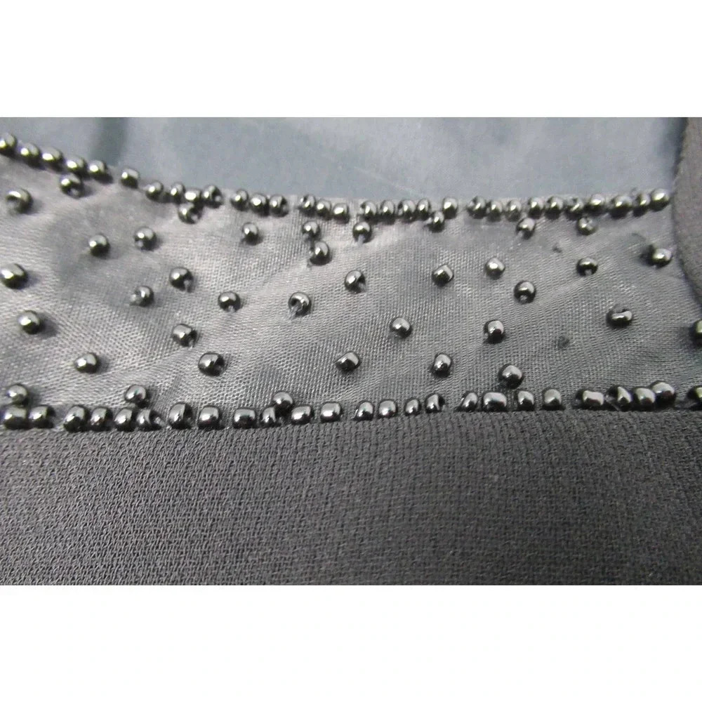 TALBOTS Women’s Petite Acrylic Short Sleeved Dress Beaded Black Size 8P - Picture 9 of 9